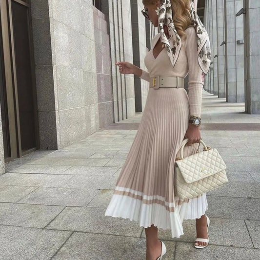 The Hawthorne Pleated Knit Dress