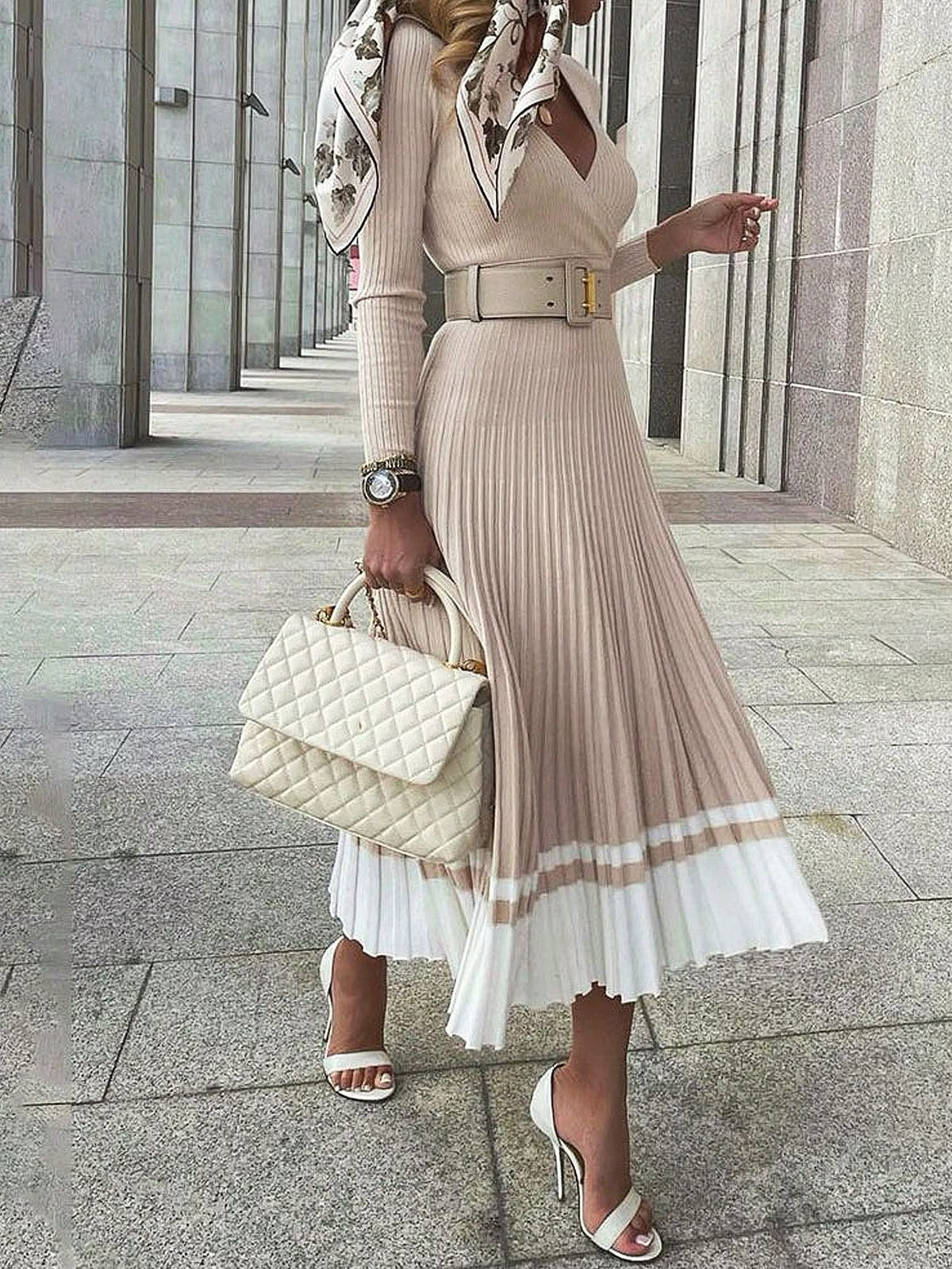 The Hawthorne Pleated Knit Dress